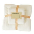 thumbnail image 1 of 2 In 1 Fleece Bath Towel and Soft Hand Towel Set Thick Absorbent for Bathroom Pool, Gym, Spa, and Hotel Use 55x27.5+29.5x13.8 Bath Towel and Face Towel Set, 1 of 2