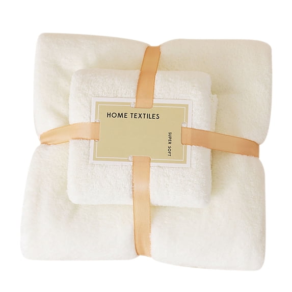 2 In 1 Fleece Bath Towel and Soft Hand Towel Set Thick Absorbent for Bathroom Pool, Gym, Spa, and Hotel Use 55x27.5+29.5x13.8 Bath Towel and Face Towel Set