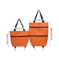 thumbnail image 1 of 2 in 1 Foldable Shopping Cart, Portable Collapsible Shopping Bag with Wheels, Lightweight Waterproof Rolling Shopping Bag, Trolley Tote Bag Stair Climbing Cart for Traveling Shopping, 1 of 2