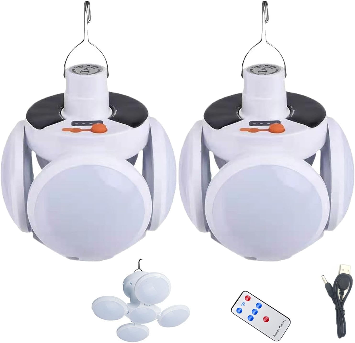 2 in 1 Folding Solar Lamp with Remote Control,Solar Camping Lantern Collapsible,SolarTent Lights USB Rechargeable LED Camping Lights,Lampara Recargable para Apagones,Portable Hanging TentLight