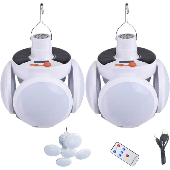 2 in 1 Folding Solar Lamp with Remote Control,Solar Camping Lantern Collapsible,SolarTent Lights USB Rechargeable LED Camping Lights,Lampara Recargable para Apagones,Portable Hanging TentLight