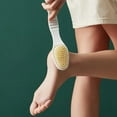 thumbnail image 1 of 2 in 1 Foot Pumice Stone for Feet, Foot Handle Pumice, Ergonomic Easy to Reach, Feet Scrubber with Fine-Grained Frosted Stones, for Callus Removal, Improve Circulation Foot Care, 1 of 5