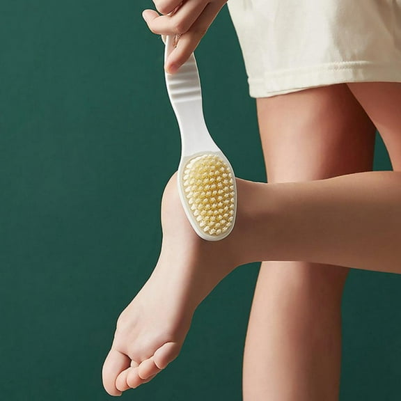 2 in 1 Foot Pumice Stone for Feet, Foot Handle Pumice, Ergonomic Easy to Reach, Feet Scrubber with Fine-Grained Frosted Stones, for Callus Removal, Improve Circulation Foot Care