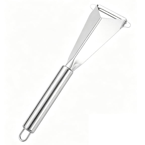 2 In 1 Fruit Carving Cutters & Peeler, Multi-Functional Triangular Stainless Steel Vegetable Peeler for Kitchen, DIY Platter Decoration Carving Tool for Fruit Vegetable Peeling, 1Pc(Silver,9x2.7")