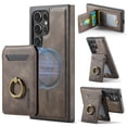 thumbnail image 1 of 2 in 1 Function Detachable Magnetic Phone Cases Compatible with Samsung Galaxy S25 Ultra Case with Card Holder Ring, Compatible with Magsafe Wallet, Slim Fit PU Leather Men RFID Blocking, Coffee, 1 of 10
