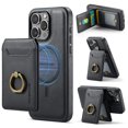 thumbnail image 1 of 2 in 1 Function Detachable Magnetic Phone Cases Compatible with iPhone 16 Pro Max Case with Card Holder Ring, Compatible with Magsafe Wallet, Slim Fit PU Leather Men RFID Blocking, Black, 1 of 10