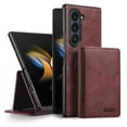 thumbnail image 1 of 2 In 1 Function Wallet Case for Samsung Galaxy Z Fold 7 Compatible with MagSafe for Men Women, Detachable Magnetic Wallet Phone Case with Card Slots Holder, Support Magnetic Car Mount - Winered, 1 of 7