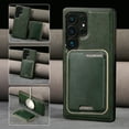 thumbnail image 1 of 2 In 1 Functuon Case for Samsung Galaxy S25 Plus, PU Leather Detachable Magnetic Card Bag, Support Magnetic Wireless Charger, Shockproof Protective Lightweight Phone Cover for S25 Plus, Green, 1 of 5