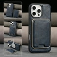 thumbnail image 1 of 2 In 1 Functuon Case for iPhone 15 Plus, PU Leather Detachable Magnetic Card Bag, Support Magnetic Wireless Charger, Shockproof Protective Lightweight Phone Cover for iPhone 15 Plus, Blue, 1 of 8