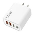 thumbnail image 1 of 2 In 1 GaN Charger 2025 120W Fast Charging Adapter 2 Type C 2 USB Ports Multi Device Wall Plug Portable Power Supply for Phone Laptop Tablet Office Home Travel, 1 of 5