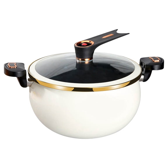 2.1 Gal / 8.5 Qt Mini Pressure Cooker with Lock Handles, Non-Stick Stockpot for Gas & Induction Stovetops, Fast Heating, Transparent Lid