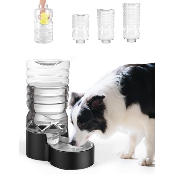 2.1 Gallon Automatic Dog Water Dispenser【Wide Mouth for Easy Hand-in Cleaning】【Removable Stainless Steel Bowl】, Gravity Refilling Large Capacity for Cats and Dogs, Multi-Pet Homes