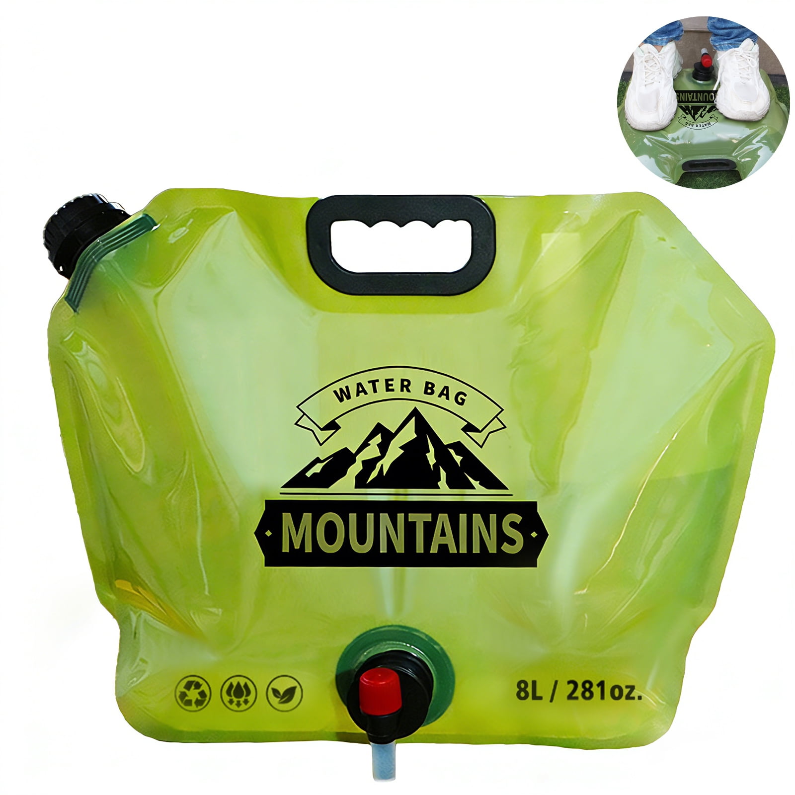 2.1 Gallon Collapsible Emergency Water Jug Container Bag, Freezable ...