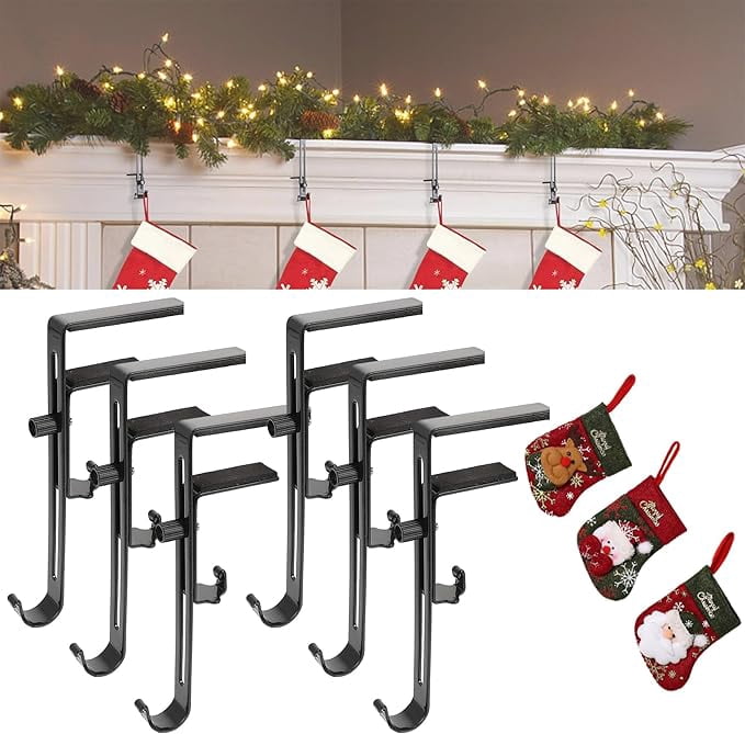 2 in 1 Garland and Stocking Hanger, Christmas 2 in 1 Mantel Hanger ...