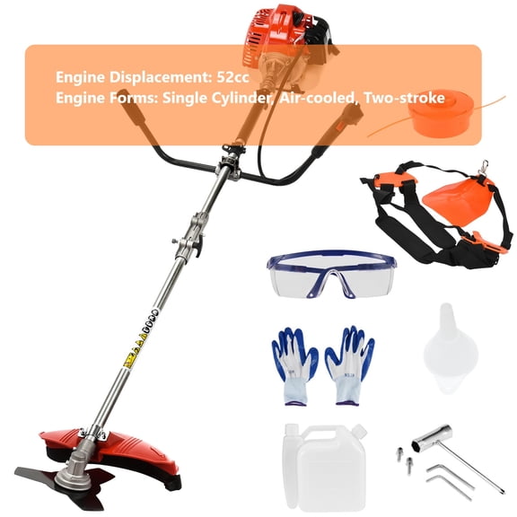 2 in 1 Gas Weed Cutter|52CC 2-Stroke Gas Weed Eater, Gas String Trimmer, Gasoline Powered Weeds Eater, Weed Wacker, Gasoline Trimmer for Lawn Garden Yard, Red