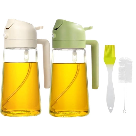 2 In 1 Glass Oil Sprayer & Dispenser, 16oz Glass Oil Spray Dispenser Bottle for Kitchen, Oil Dispenser for Kitchen Spray Oil Dispenser for Kitchen Spray (Color : Orange)