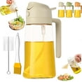 thumbnail image 1 of 2 In 1 Glass Oil Sprayer & Dispenser, Oil Dispenser For Kitchen Spray, Olive Oil Dispenser Bottle for Kitchen Spray and Pour, for Air Fryers, Salads, Frying, Barbecues (White, Green), 1 of 5