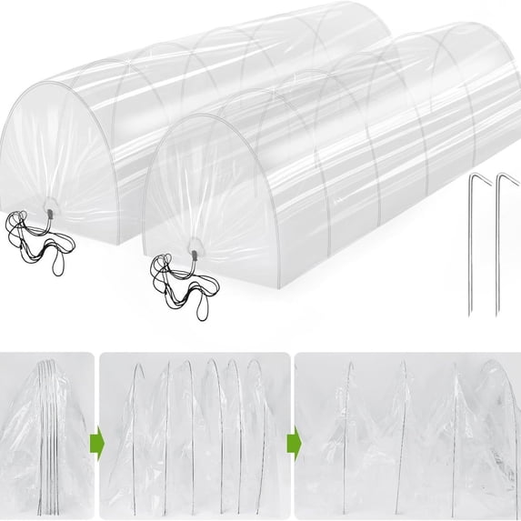 2 in 1 Greenhouse Tunnel Greenhouses,Green Houses for Outside Garden Cloche Tunne Cover Garden Hoops Raised Beds,Outdoor Green House Kits to Build for Outside