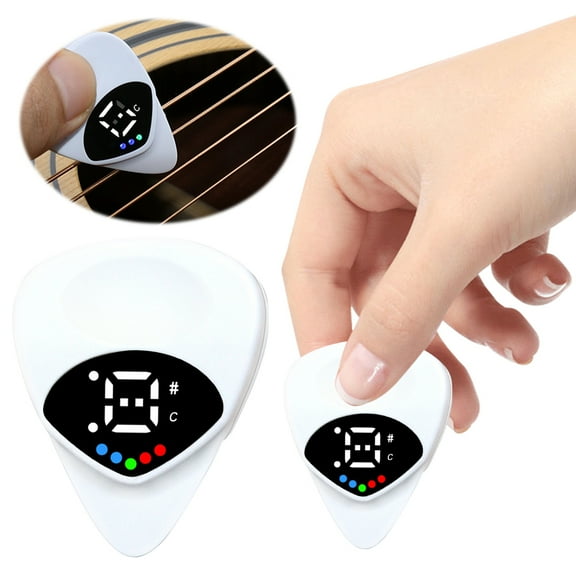 2 in 1 Guitar Picks Tuner Guitar Tuner, 0.6mm, Led Guitar Pick With Hd Screen Display, 12 Equal Temperaments Musical Note, Efficient Tuning, Electric Guitar Learning Tools Accessories For Beginner
