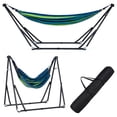 thumbnail image 1 of 2 in 1 Hammock and Swinging Chair with Collapsible Steel Stand & Carrying Case,Portable & Adjustable,Easy Set Up for Outdoor,Indoor,Porch Swing,Patio,Garden,Camping Trip, 1 of 10