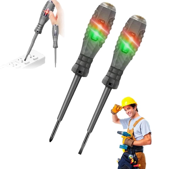 2 in 1 High Torque Strong Magnetic Screwdriver Electricity Detector,Voltage Tester Screwdriver Set,Non-Contact Voltage Tester Pen with Magnetic Screwdriver Head with Neon Light Display
