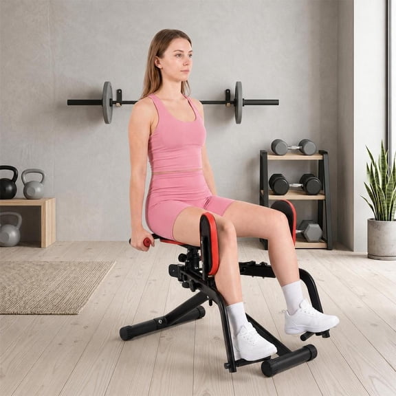 2 in 1 Hip Abductor & Adductor Machine, Compact Home Gym Equipment for Inner & Outer Thigh, Glute Workout Booty Trainer, Adjustable Leg Exercise Machine for Women Men
