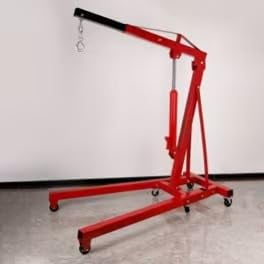 2 in 1 Hydraulic Cherry Picker Engine Hoist, 2.5mm Thickness 4400LBS Engine Lift, 6 Universal Casters Foldable, 2 Ton Shop Crane, Farm Equipment, Automotive