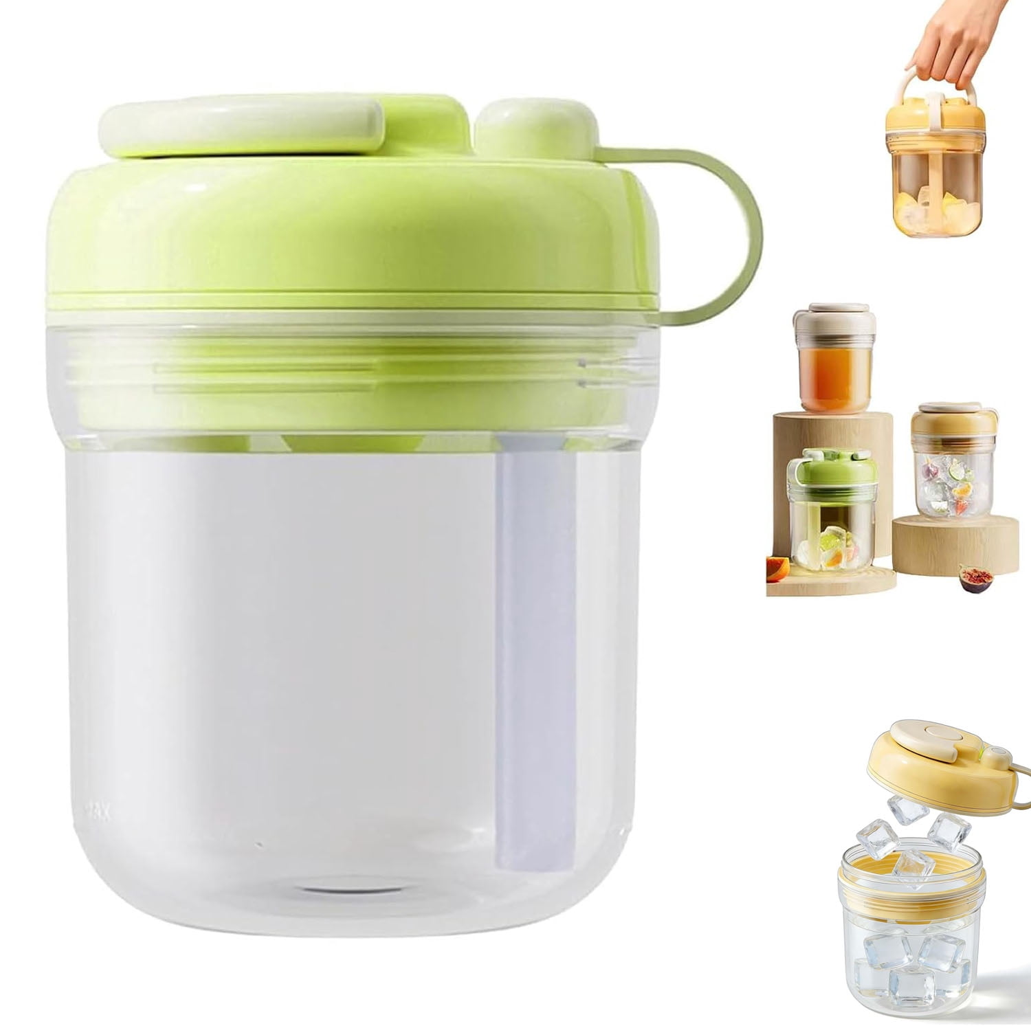 2 in 1 Ice Cube Bottle, Silicone Icecube Cup with Straw, Portable Touch ...