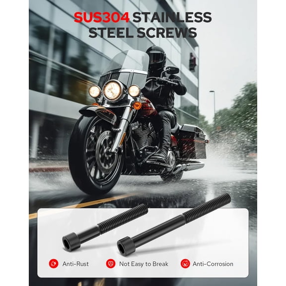 2 1 Inch & 1.5 Inch Driver Floorboard Extensions, Floorboard Spacer Extenders Kit for Touring Street Glide Road Glide Electra Glide Road 2009-2024, Trike 2009-2013, Black