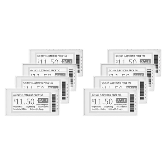 2.1 Inch Electronic Price Tag ESL TFT Screen Display No Messy Writing Bluetooth Connect Management for Android APP 8Pcs,8 x 2.1 inch Electronic Price Tag,White