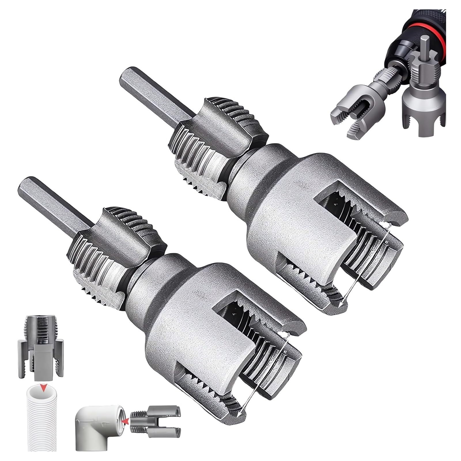 2 in 1 Integrated Internal & External Pipe Threading Tool 1/2 3/4 1 Npt ...