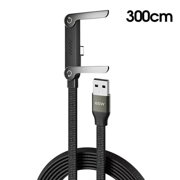 2 in 1 Invisible Holder Charger Cable with Stand,240W Braided USB C to USB C Cable Fast Charging with Folding Phone Stand,for Smartphones Tablets Phone