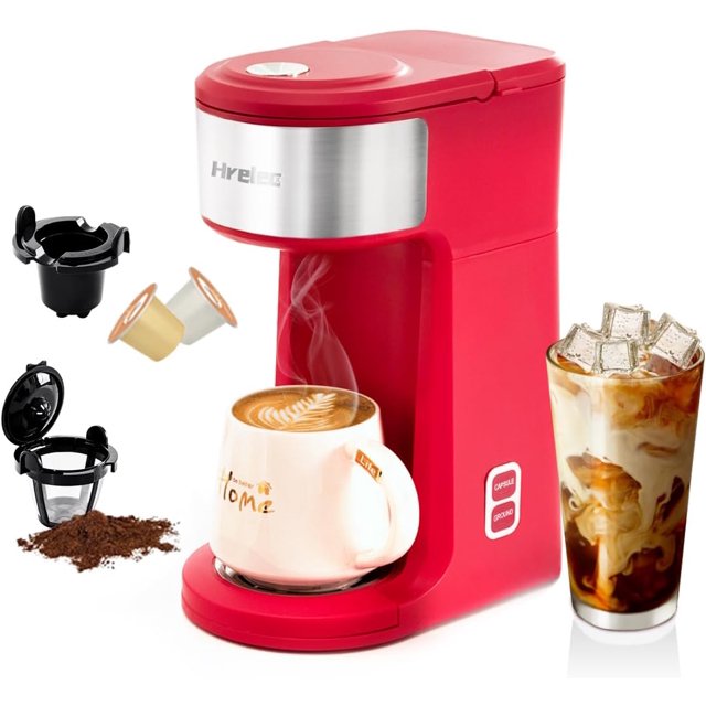 2 in 1 K Cup Coffee Maker, Iced Single Serve Coffee Maker for Capsule
