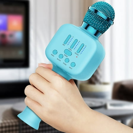 2 in 1 Karaoke Bluetooth Wireless Microphone, Capacitance Wireless Microphone Bluetooth Speaker Machine Karaoke Video and Audio Equipment with RGB Effects Birthday Gifts for Girls and Boys