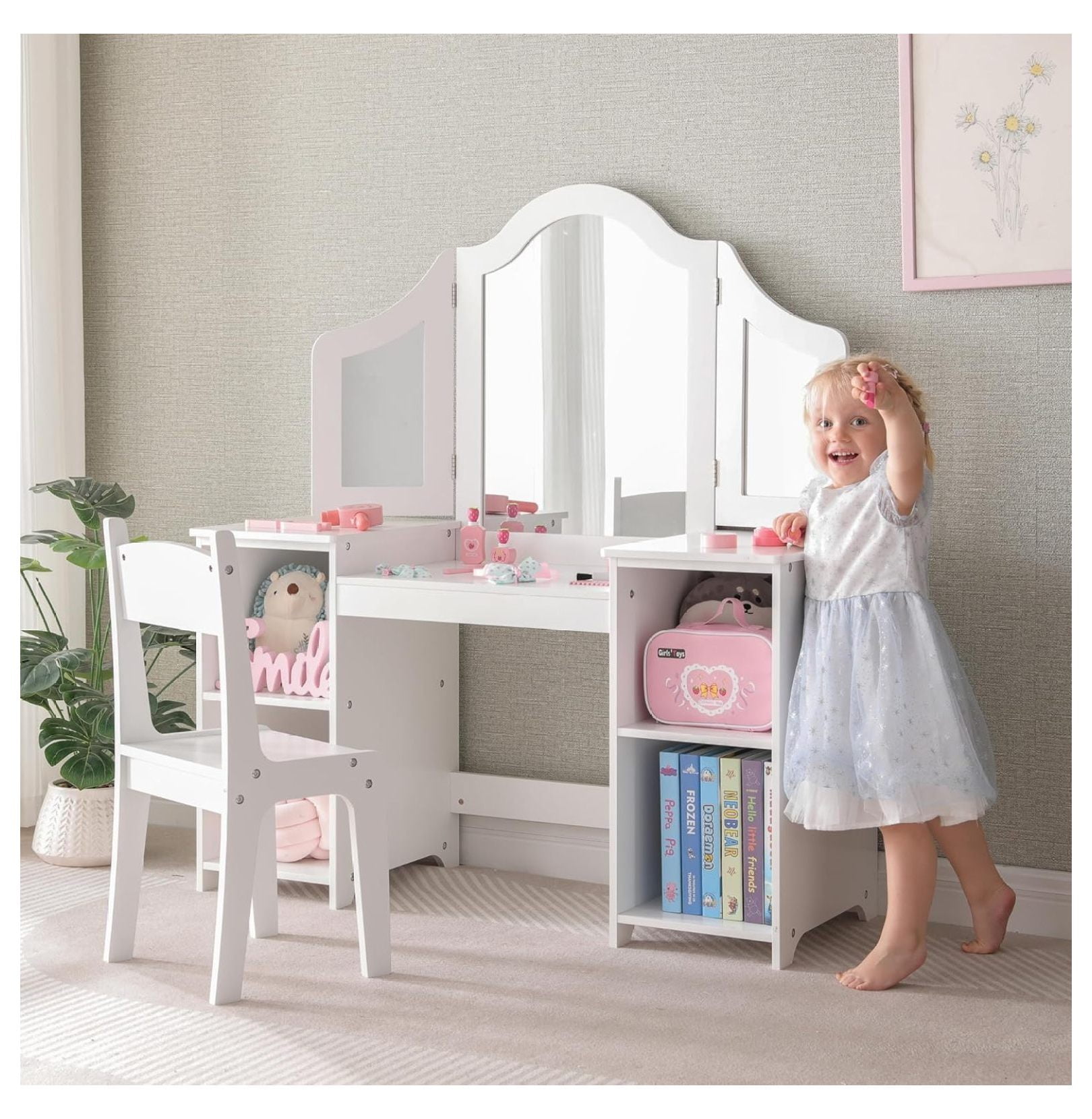 Frozen vanity set with chair hotsell