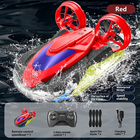 2 In 1 Land Water RC Car Boat, Remote Control Amphibious Vehicle Toy, Waterproof High Performance Racing Car, Indoor Outdoor All Terrain Play, Cool Adventure Gift for Boys Girls