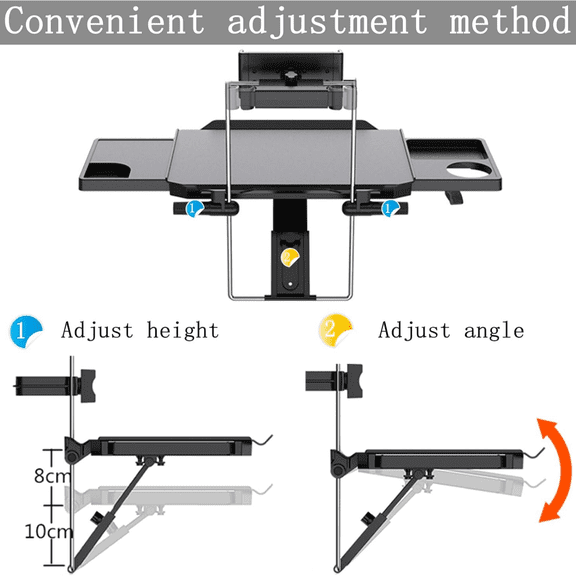 2 in 1 Large Car Steering Wheel Tray/Back Seat Headrest Table with Phone Holder for Eating Food Drink and Writing Work, Car Steering Wheel Desk Laptop Mount - Gifts for Truck Drivers