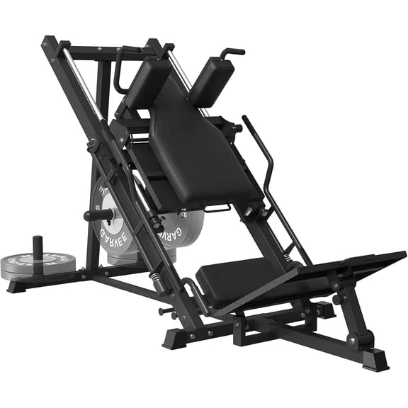 2 in 1 Leg Press Hack Squat Machine for Home Gym | 1500LBS Weight Capacity Strength Trainer with Linear Bearings & Band Pegs, Professional Lower Body Machine for Quads, Glutes