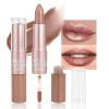thumbnail image 1 of 2 in 1 Light Pink Glitter Shimmer Shiny lipstick & Liquid Lip Gloss, Metallic Dual Ended Lipstick with Hydrating Lightweight Formula, Shiny Glossy Lip Stick Makeup for Women stay on all Day (C), 1 of 9