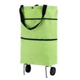 thumbnail image 1 of 2 in 1 Lightweight Collapsible Shopping Cart, Folding Cart with Wheels, Reusable Grocery Bags, Travel Bag for Women or Men, Home, Kitchen, 15.35x17.72", 1 of 9