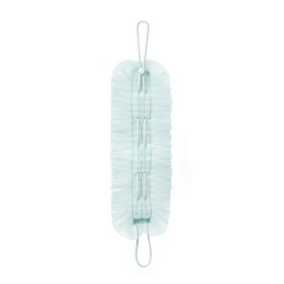 2 in 1 Loofah Sponge, Mesh Shower Puff, Exfoliating Loofah Back Scrubber, Long Stretch Sponge with Rope Handles, Shower for Men and Women Bath Sponge, White, 19.29x5.51"