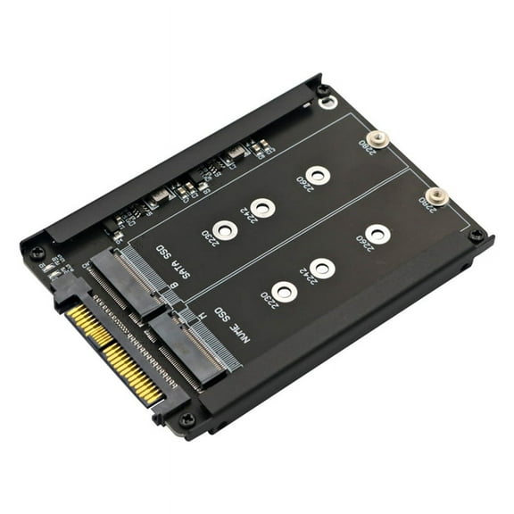 2 in 1 M.2 NVME SSD and B Key/ Key SSD to SFF-8639 U.2 with Frame Bracket - Retain MSATA SSD As 7mm 2.5In Drive,1x M.2 SSD to U.2 adapter 4x M2 Screw 6x M3 Screw 1x screw driver 2x standoff,Black
