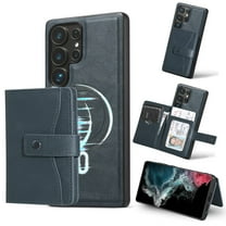 2 in 1 Magnetic Detachable Wallet Case for Samsung Galaxy A52 5G, Premium PU Leather RFID Blocking Wallet Card Holder Business Style Shockproof Phone Case Supporting Wireless Charging,Blue