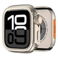 thumbnail image 1 of 2 in 1 Metal Case Compatible with Apple Watch Series 10 46mm with Back Cover, [Turn iWatch into Ultra Look] Rugged Shockproof Protective Bumper Cover for iWatch 46mm, Titanium, 1 of 7