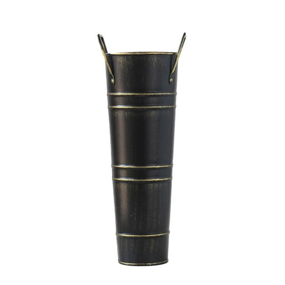 2 - in - 1 Metal Umbrella Bucket for Entryway, Galvanized Rust - Resistant Umbrella Stand & Floral Vase, Multi - Use Organizer for Canes/Clubs, Design for Porch, Indoor & Office,B
