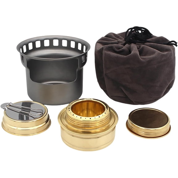 2 In 1 Mini Alcohol Stove For Camping, Portable Alcohol Burner With Stainless Steel Cross Stand, Storage Bag, Lightweight Tiny Stove For Backpacking Emergency Outdoor Coffee(Q)