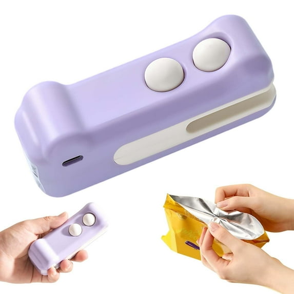 2 in 1 Mini Bag Sealer with Cutter and Magnet, 2025 New Handheld Rechargeable Bag Sealer, Small Package Sealer for Chip Snack, Crocodile Design Portable Sealing Machine for Kitchen (Green)