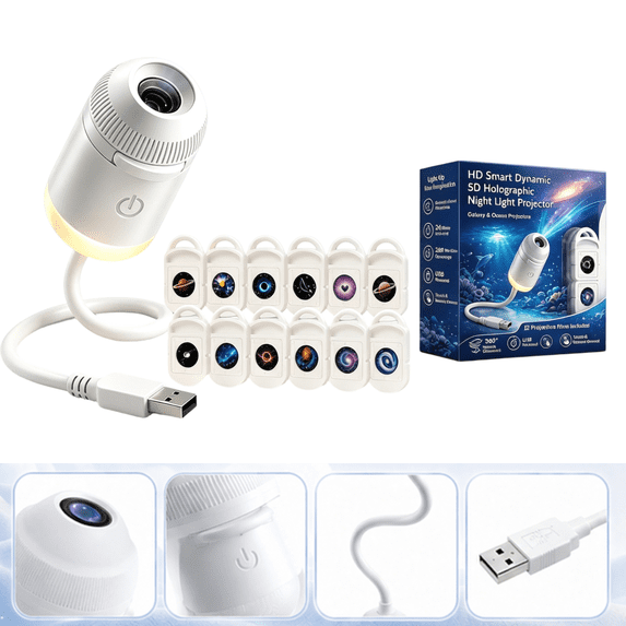 2 In 1 Mini Galaxy Star Projector Night Light Starry Sky Projector with Ambient Lighting – Touch Control Bedside Decor for Relaxation Multiple Styles Available,with 12 Films