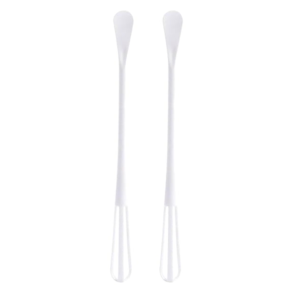2 in 1 Multifunctional Egg Beater with Seasoning Spoon, Double Head Plastic Whisks Handheld Whisk for Cooking, Non Scratch Mixing Tool for Eggs, Blending, 2-Piece Set