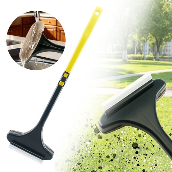 2 In 1 Multifunctional Window Screen Cleaning Brush Mesh Cleaner Tool Design Yellow Screen Cleaner Tool With Squeegee For Glass Windows Doors Patio Porch Sofa Car Interior Handle Cleaning Brush